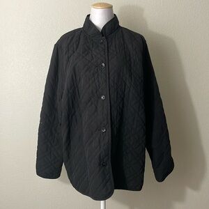 Reversible black and patterned quilt lightweight jacket size XL